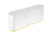 Wit Somfy Tahoma-zender voor smartphone-bediening met gele rand en knoppen