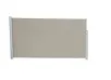 Windscherm in beige kleur met aluminium frame en bevestigingspennen