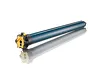 Grijze Somfy SLT 50 HiPro motor met geel bedieningspaneel