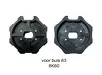 Zwarte Brel 45mm motorbevestiging voor buis 63, model 8K60, met bevestigingsgaten en centrale opening