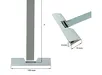 Ophangveer met afmetingen: 100 mm breed, 20 mm dik en 19 mm haaklengte