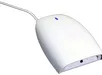 Wit Brel-hub-smartphonebedieningsapparaat met blauw knopje en kabel