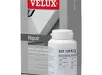Witte VELUX onderhoudset met reparatielotion en poetsdoek in plastic verpakking