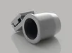 Witte VELUX-adapter met zwarte opening en bevestigingsgaten